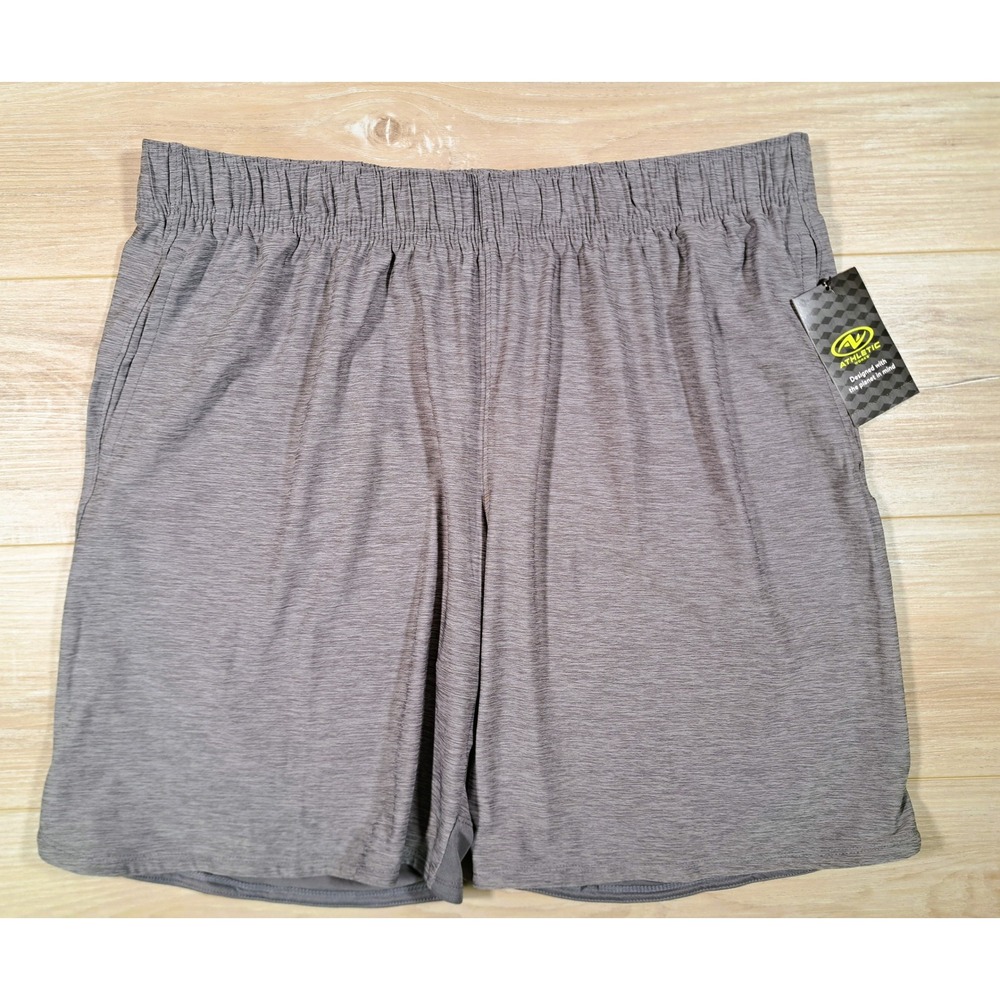 Athletic Works Mens Soothing Grey Heather Performance Shorts Large L 36-38 NEW